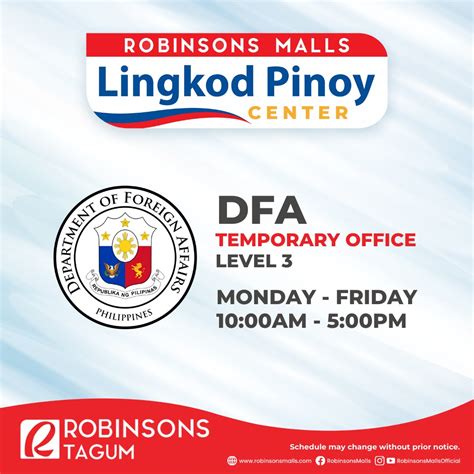 dfa robinsons tagum|Schedule an Appointment .